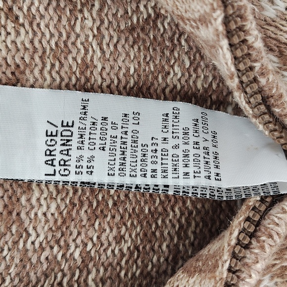 Tiara International Zip Up Sweater Size Large Large Collar Fair Isle Long Sleeve - Picture 3 of 5